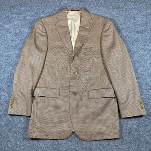 Hart Schaffner & Marx Blazer Men 38R Brown Black Houndstooth Botto Giuseppe